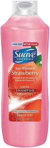 Suave Essentials Shine Shampoo, Sun Ripened Strawberry 30 oz (4 Pack)