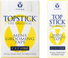 Topstick Men's Clear Double Sided Grooming Tape Bundle - (1 Box of 50 Strips) 1" x 3" & (1 Box of 50 Strips) 1/2" x 3"