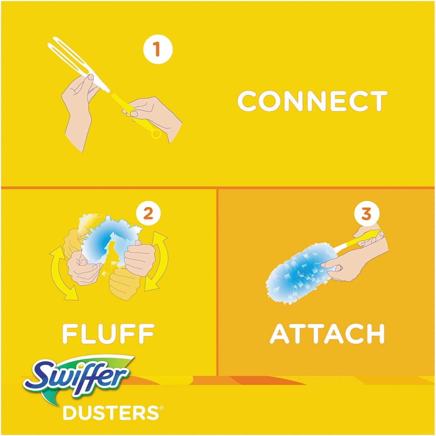 Swiffer 21459CT Refill Dusters, Dust Lock Fiber, Light Blue, Unscented, 10/Box, 4 Box/Carton