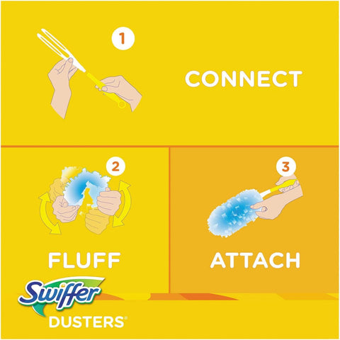 Image of Swiffer 21459CT Refill Dusters, Dust Lock Fiber, Light Blue, Unscented, 10/Box, 4 Box/Carton