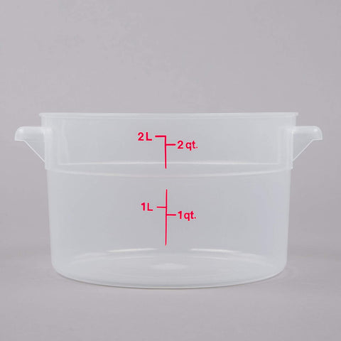 Image of Cambro RFS2PP190 2 Qt. Translucent Round Storage Container with RFSC2PP190 Translucent Lid