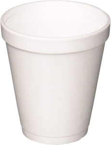 Dart 8 Oz White Disposable Coffee Foam Cups Hot and Cold Drink Cup, Pack of 100