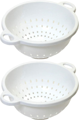 Image of Chef Craft, 5-Quart, Deep Colander, White, 11 by 5 inch (2-Pack)