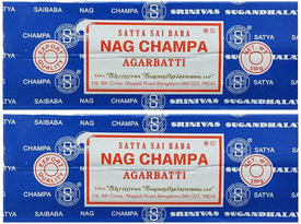 Satya Sai Baba Nag Champa Agarbatti Pack of 2 Incense Sticks Boxes 250gms Each Hand Rolled Agarbatti Fine Quality Incense Sticks for Purification, Relaxation, Positivity, Yoga, Meditation