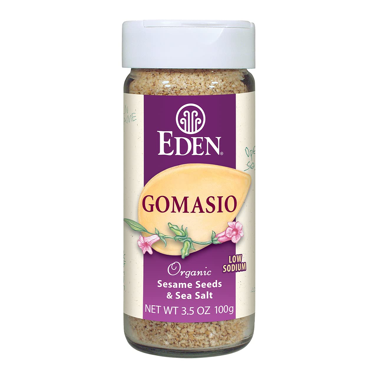 Eden Foods Organic Salt Gomasio Sesame Seeds and Sea Salt, 3.5 ounces pack of 2