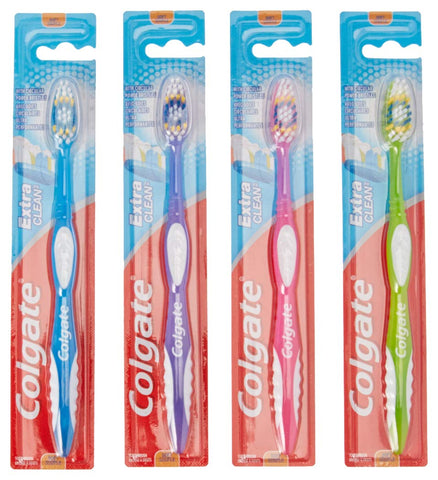 Image of Colgate Extra Clean Full Head Toothbrush, Soft, Assorted Colors (Pack of 12)