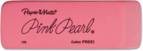 Image of Paper Mate 70502 Pink Pearl Eraser, Medium, 3/Pack