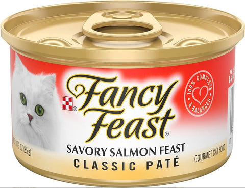 Image of Fancy Feast Classic Savory Salmon Feast Cat Food 3 oz, 12 Cans