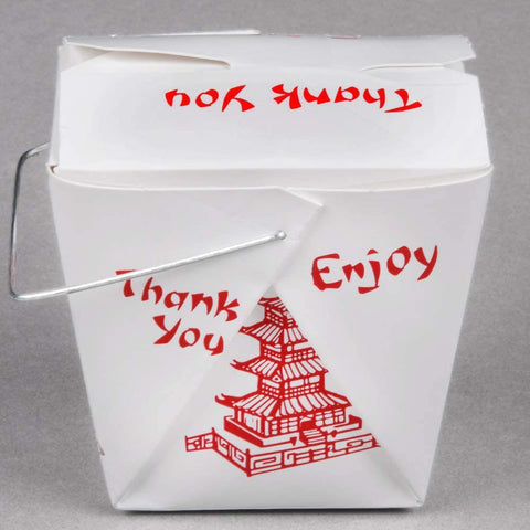 Image of Chinese Take Out Boxes PAGODA 8 oz/Half Pint Party Favor and Food Pail