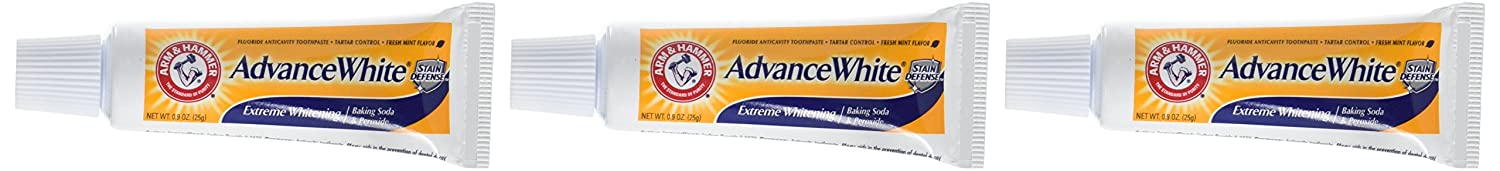 Arm & Hammer Advance White Toothpaste - 0.9 Ounce Travel Size (Pack of 3)
