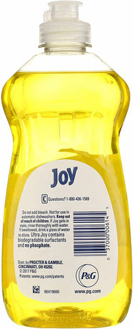 Image of Joy Ultra Dishwashing Liquid, Lemon Scent 12.60 oz (Pack of 8)