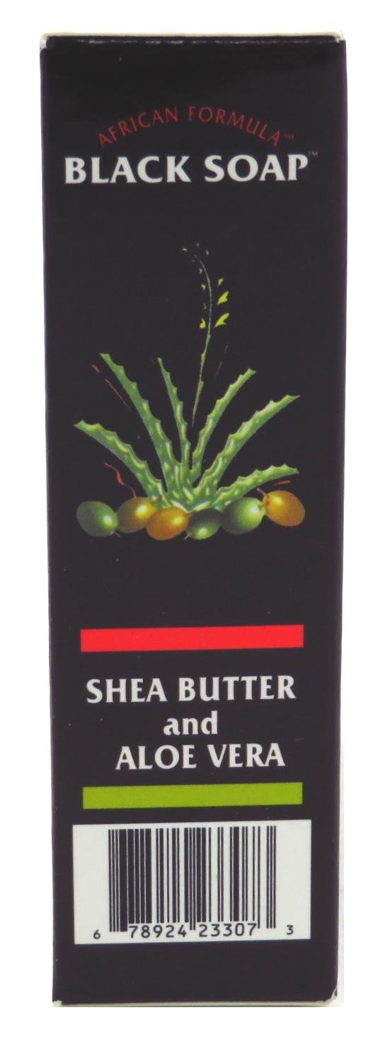 African Formula Black Soap 3.5 Ounce Shea Butter & Aloe Vera (103ml) (6 Pack)