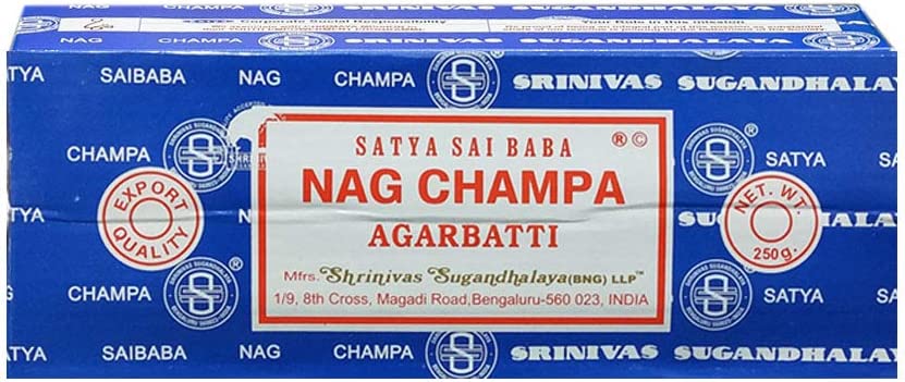 Satya Sai Baba Nag Champa Agarbatti Pack of 2 Incense Sticks Boxes 250gms Each Hand Rolled Agarbatti Fine Quality Incense Sticks for Purification, Relaxation, Positivity, Yoga, Meditation