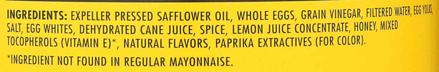 Hain Pure Foods Safflower Mayonnaise, 12 Ounce