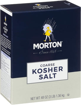 Morton Coarse Kosher Salt, 3 lbs, dark blue