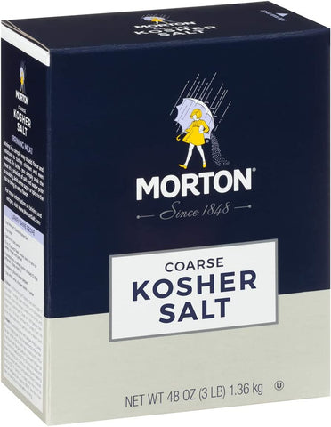 Image of Morton Coarse Kosher Salt, 3 lbs, dark blue