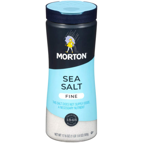 Image of Morton All Purpose Sea Salt, Fine, 17.6 Ounce (Pack of 6)