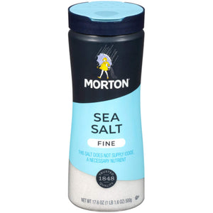 Morton All Purpose Sea Salt, Fine, 17.6 Ounce (Pack of 6)