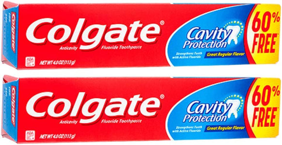 Colgate Cavity Protection Toothpaste with Fluoride, 4 ounce (2 Pack)