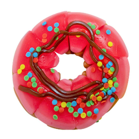 Image of Raindrops Gummy Candy Donut with 15 Gummy Candies and Sprinkles - Yummy Gummy Food that Looks Just Like a Doughnut - 4.6 Ounces of Gummy Frosting, Buns and Ropes - Unique and Edible Gift