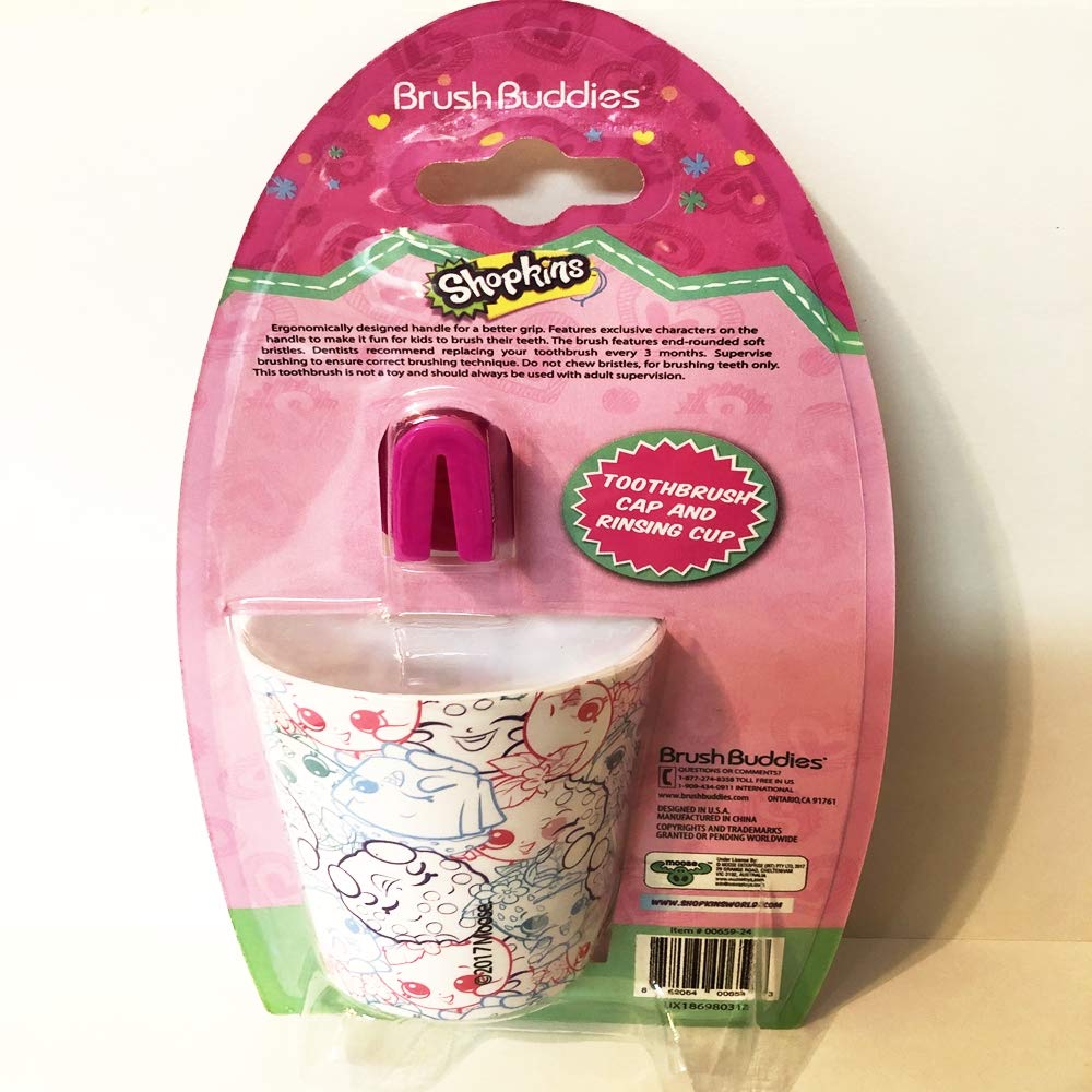 Brush Buddies Children's Soft Bristle Toothbrush Set Including Toothbrush, Rinsing Cup, and 3D Toothbrush Cap