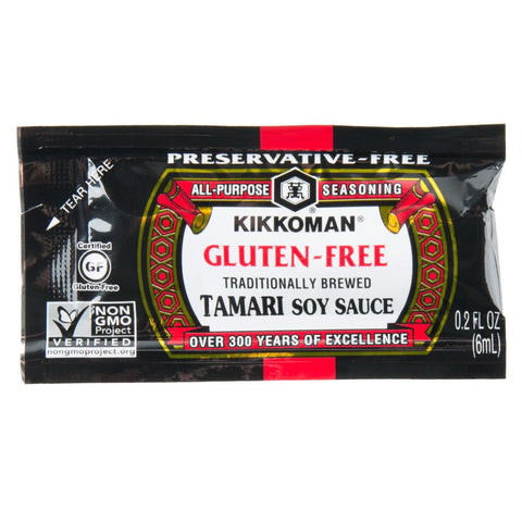 Image of Kikkoman Gluten-Free Tamari Soy Sauce Single Portion Packs (50 Pack-6 mililiter)