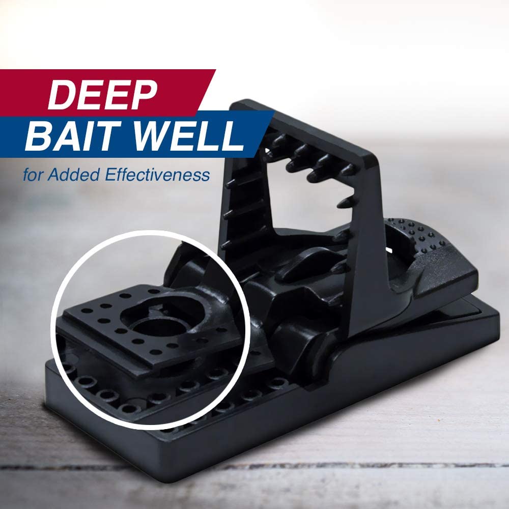 PIC Simple Set Mouse Trap (8-Pack), Reusable Plastic Mouse Traps, Effective Small Mouse Traps, Pesticide-free Mouse Snap Trap, Easy-to-Use Small Mice Traps, Effective House Mice Traps Indoor & Outdoor