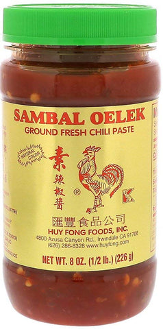 Image of Sambal Oelek 06107 Ground Fresh Chili Paste 8 Oz (Pack of 2), Made of Chilies with No Other Additives Such as Garlic or Spices for a More Simpler