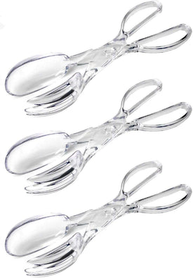 Chef Craft Premium Clear Salad Tongs Heavy Duty Design, 11.25-Inches Long (3-Pack)