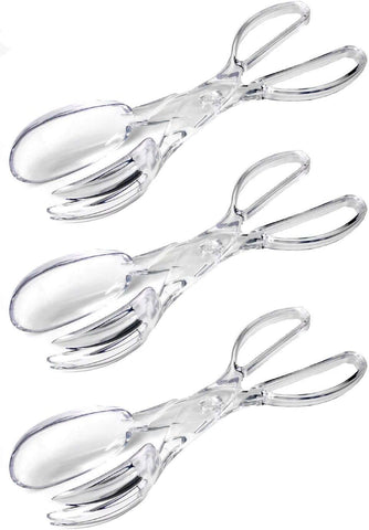 Image of Chef Craft Premium Clear Salad Tongs Heavy Duty Design, 11.25-Inches Long (3-Pack)