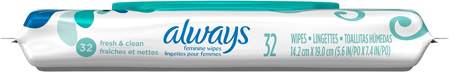 Always Feminine Wipes, 0.498 Pound (Pack of 4)