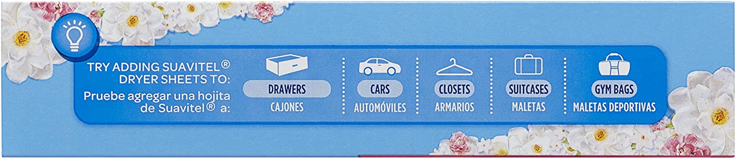 Suavitel Fabric Softener Dryer Sheets, Field Flowers, 40 Count