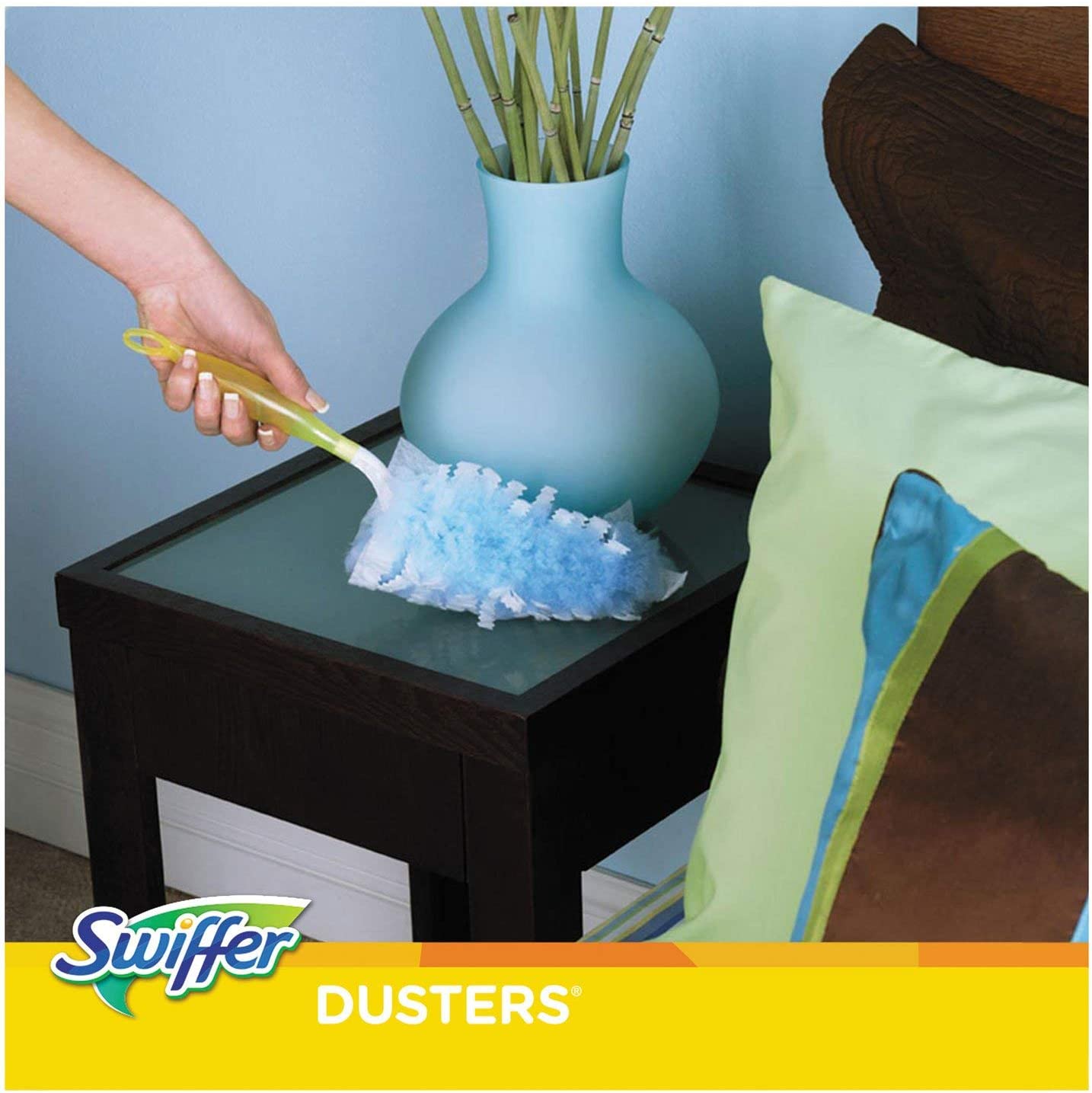 Swiffer 21459CT Refill Dusters, Dust Lock Fiber, Light Blue, Unscented, 10/Box, 4 Box/Carton