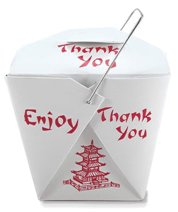 Pack of 50 Chinese Take Out Boxes Pagoda 16 oz/Pint Size Party Favor and Food Pail