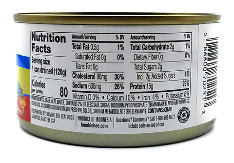 Image of BUMBLE BEE Premium Select White CRABMEAT 6oz. (3 Cans)