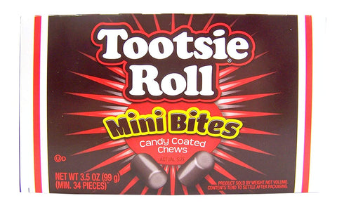 Image of Tootsie Roll Mini Bites Candy Coated Chews Movie Theater Box, 3.5 oz