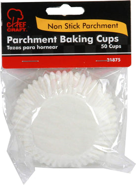 Chef Craft Parchment Paper Cupcake Liners, One Size, White
