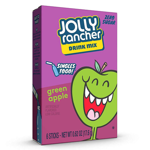 Image of Jolly Rancher Singles-To-Go Sugar Free Green Apple Drink Mix, 6-ct (Pack of 6)