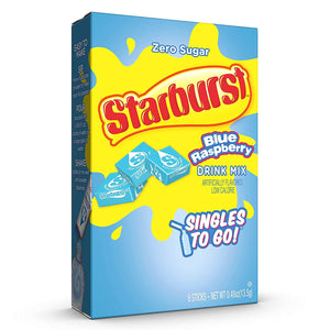 Starburst Singles To Go Zero Sugar Drink Mix, Blue Raspberry, 6 CT Per Box (Pack of 1)