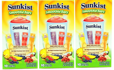 Image of Sunkist Freeze Smoothie Bars 10 Ct Boxes Pack Of 3