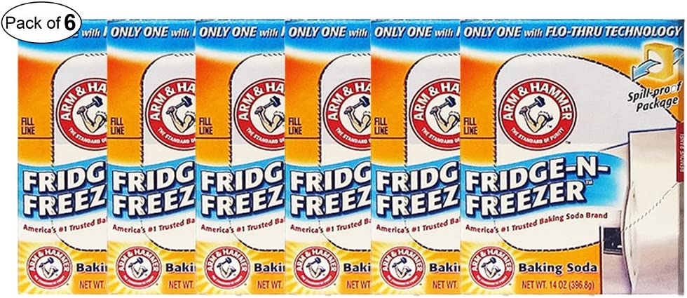 Arm & Hammer baking Soda, Fridge-N-Freezer Pack, Odor absorber, 14 oz, Pack Of 6