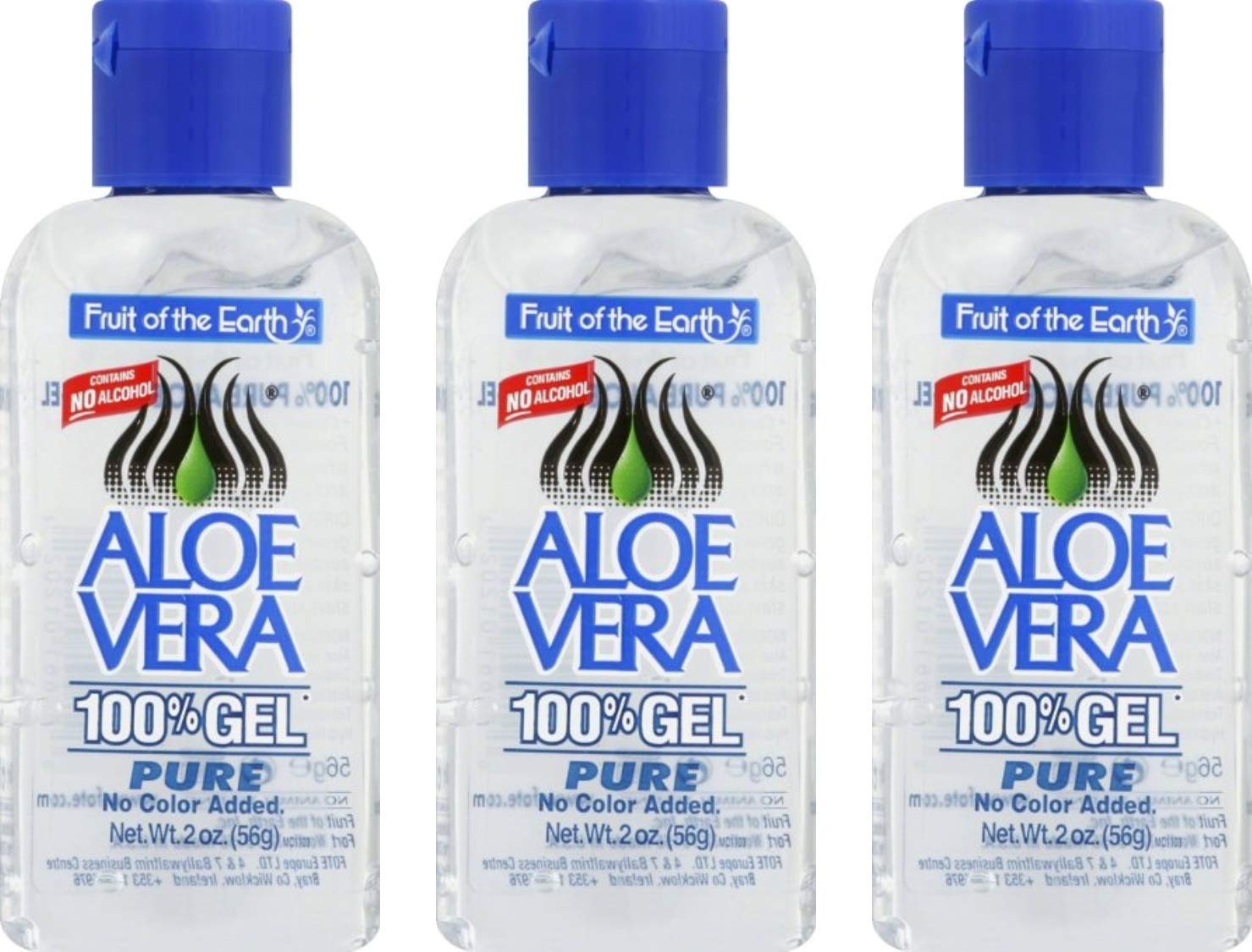 Fruit of the Earth Aloe Vera Gel, 2 oz (56 g) (Bundle of 3)