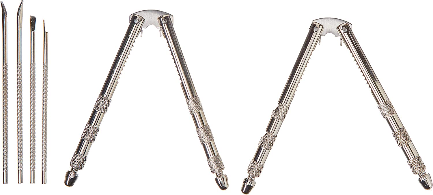 Chef Craft 21629-2PK Stainless Steel Set, 2 Nut Crackers and 4 Picks, White