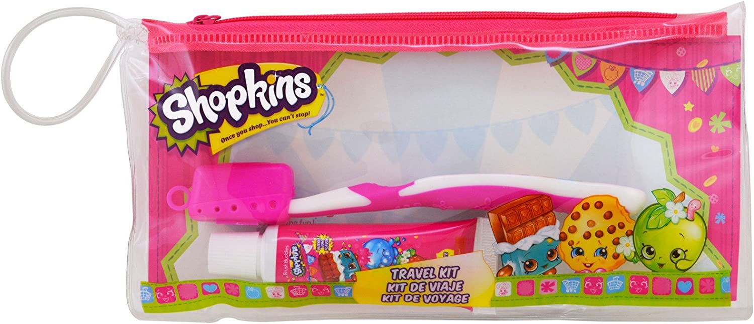 Brush Buddies Shopkins Toothbrushing Travel Kit 3 Piece Kit