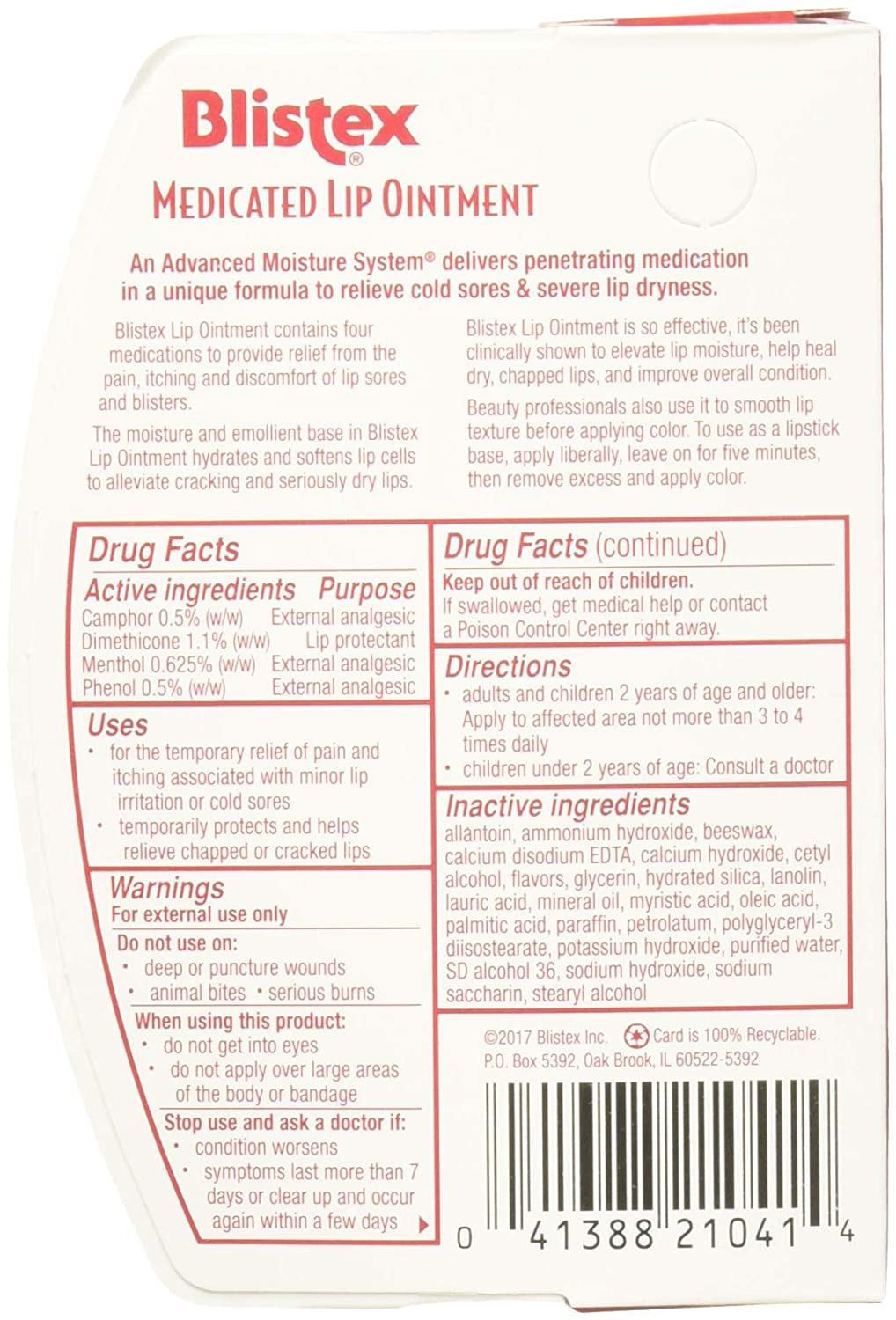 Blistex Lip Ointment Medicated 0.35 oz (Pack of 3)