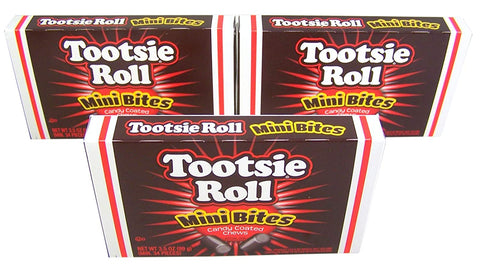 Image of Tootsie Roll Mini Bites Candy Coated Chews Movie Theater Box, 3.5 oz