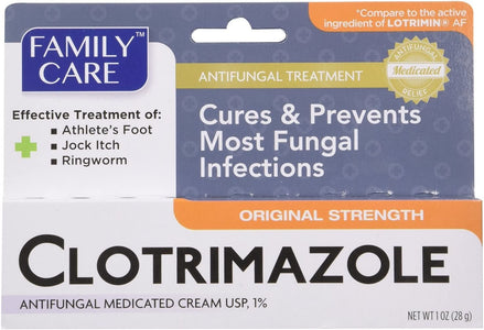 (6 Pack) 1oz Family Care Clotrimazole Anti Fungal Cream, 1% USP Compares to Lotrimin