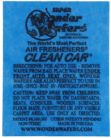 Image of Wonder Wafers Air Fresheners 50ct. Individually Wrapped, Clean Car Fragrance