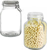 Anchor Hocking 2 Pack 67oz Glass Jars Airtight Hinged Hermes Lids Kitchen Storage Canisters