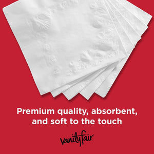 Vanity Fair Everyday Napkins, White Paper Napkins, Great For Holidays and Parties 200 Napkins, (Pack of 2)